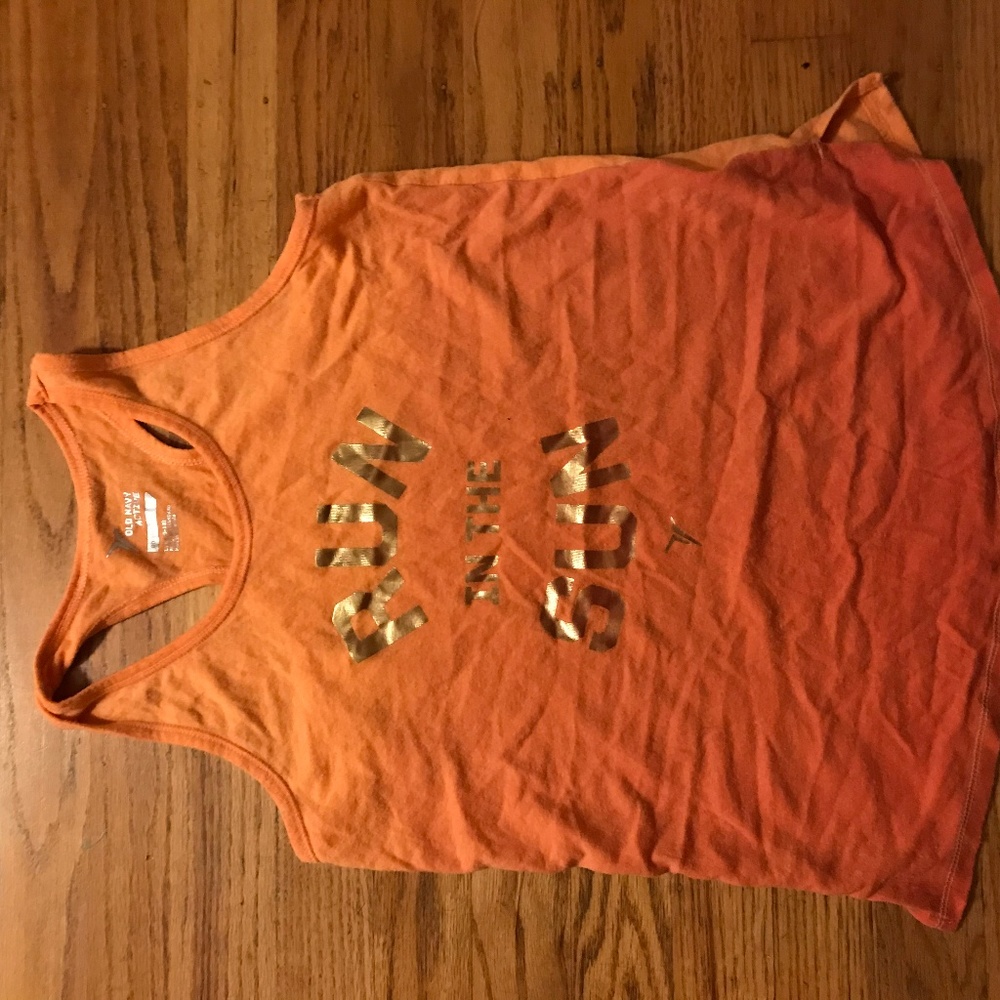 Run in the Sun orange kids tank top for girls